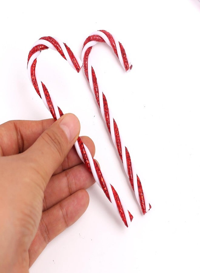 DAHI 32pcs Christmas Candy Cane Ornament Plastic Christmas Tree Hanging Ornament Twisted Red and White Crutch Candy Canes for Xmas Home Christmastree Decoration(red 12cm) - Image 3